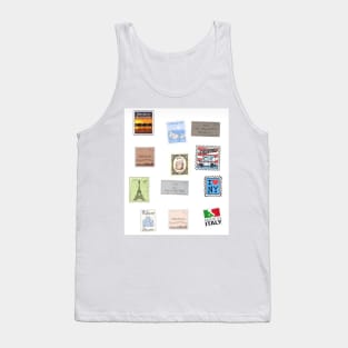 Retro Stamp Design Tank Top